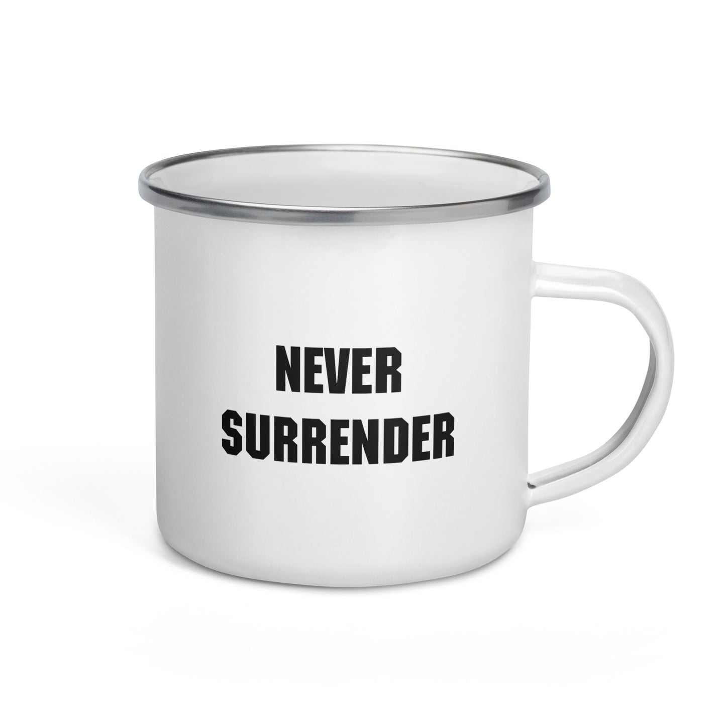 Trump Iconic Fight Image - Never Surrender Enamel Mug