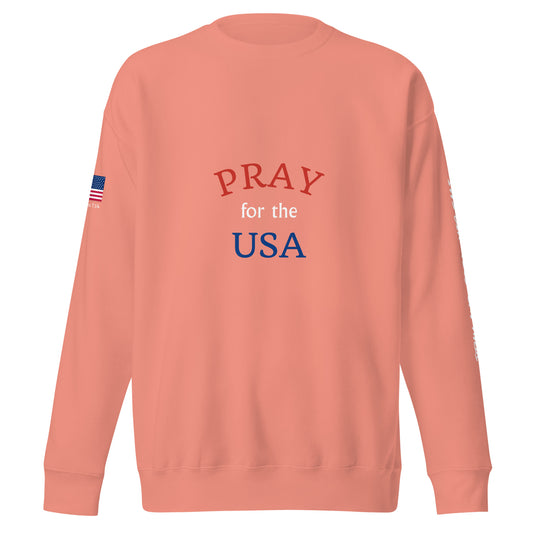 Pray for the USA Sweatshirt (Dusty Rose)